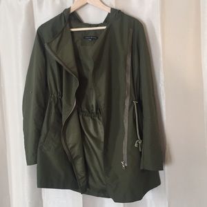 Forest green over jacket with hood